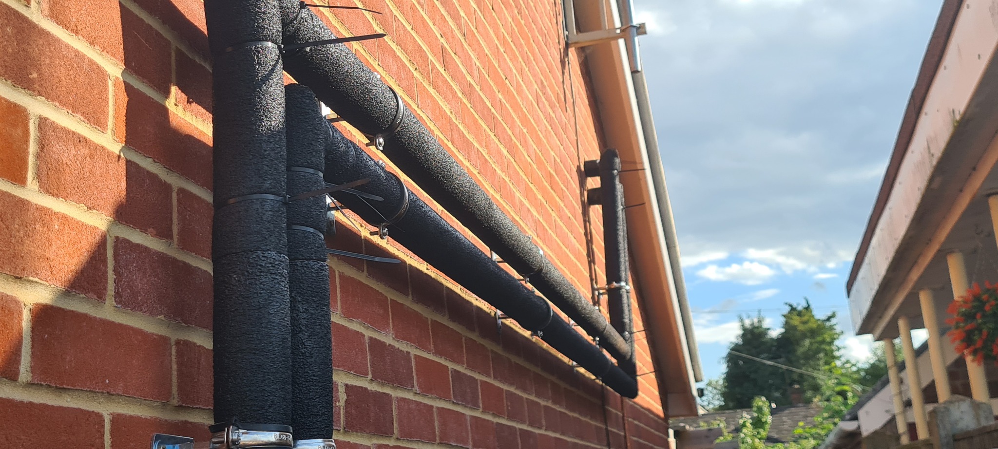 Insulated external pipework detail